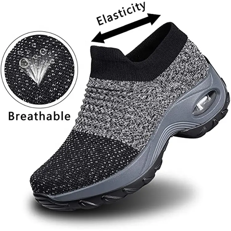 China Fashion Outdoor Walking Sneakers Comfortable Breathable Knitting Casual Shoes Men