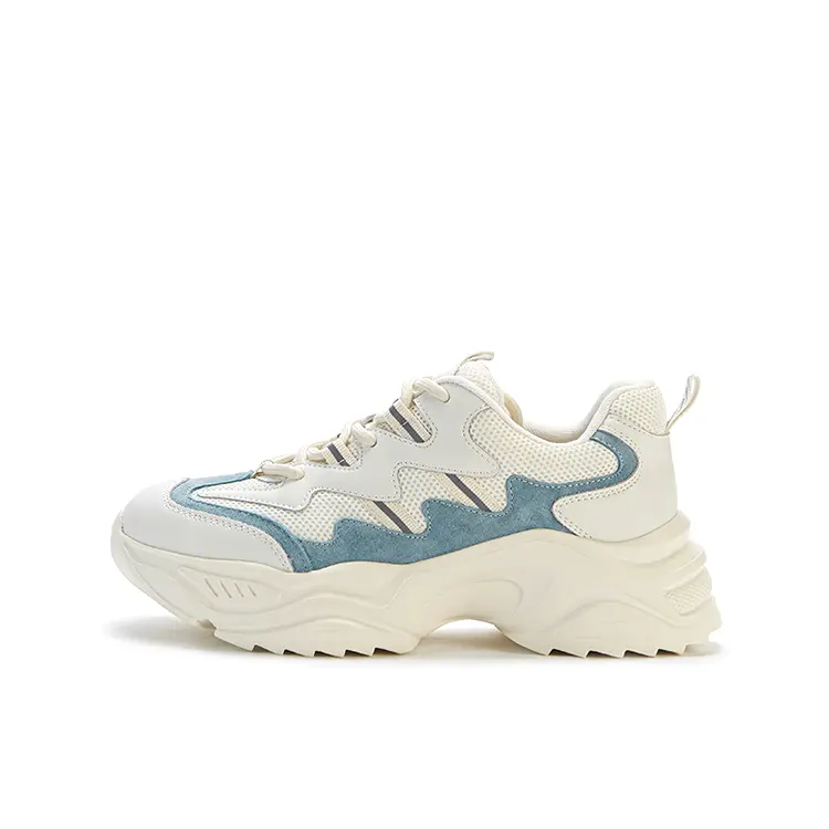 Fujian Supplier Custom Logo Cozy Outsole Beige Fashion Platform Sneaker Shoes Sports For Women And Ladies